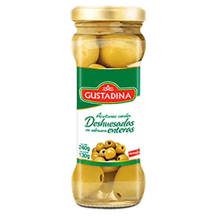 Gustadina aceituna verde deshuesada en rodajas 240 gr.
