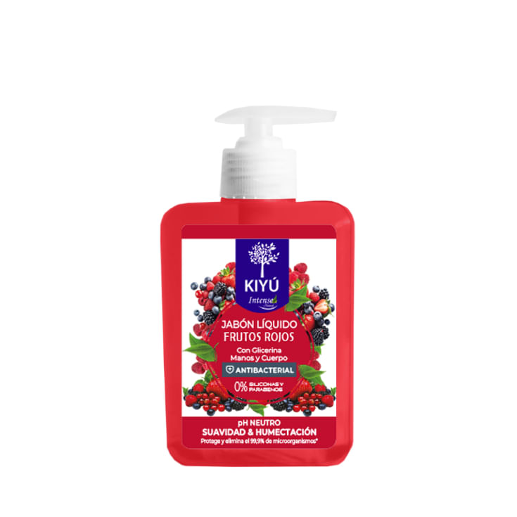 Jabón Líquido Antibacterial Frutos Rojo Kiyu