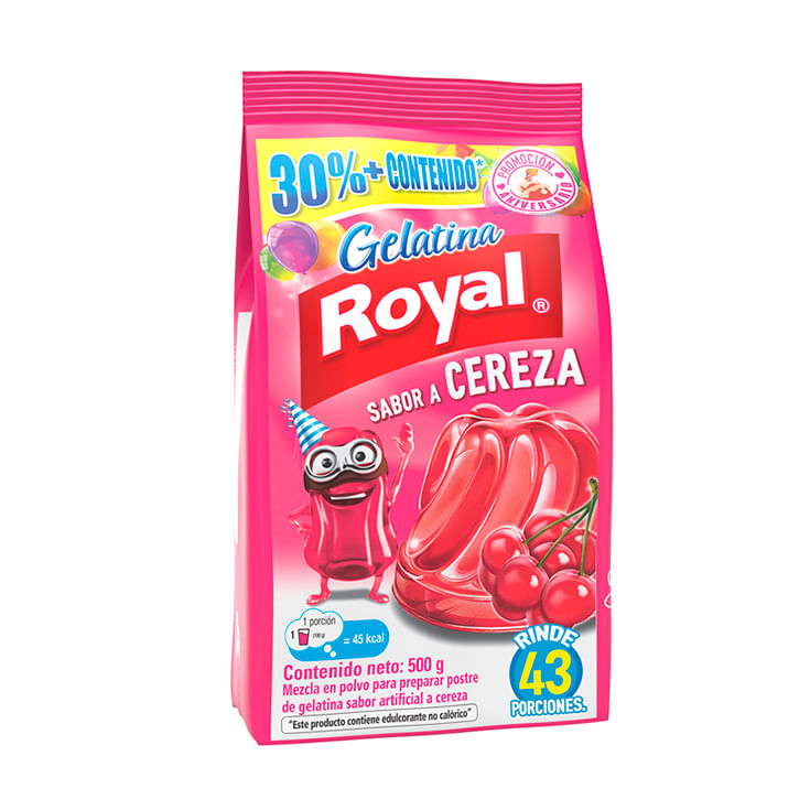 Gelatina Cereza Extracontenido Royal 500GR