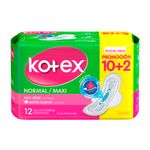 Toalla Sanitaria Normal/Maxi Tela Kotex 12X10 + 2 Promo