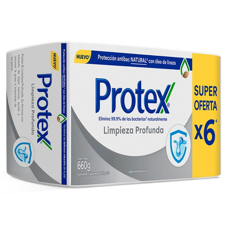 Pack X 6 Limpieza Profunda Jabón En Barra Protex