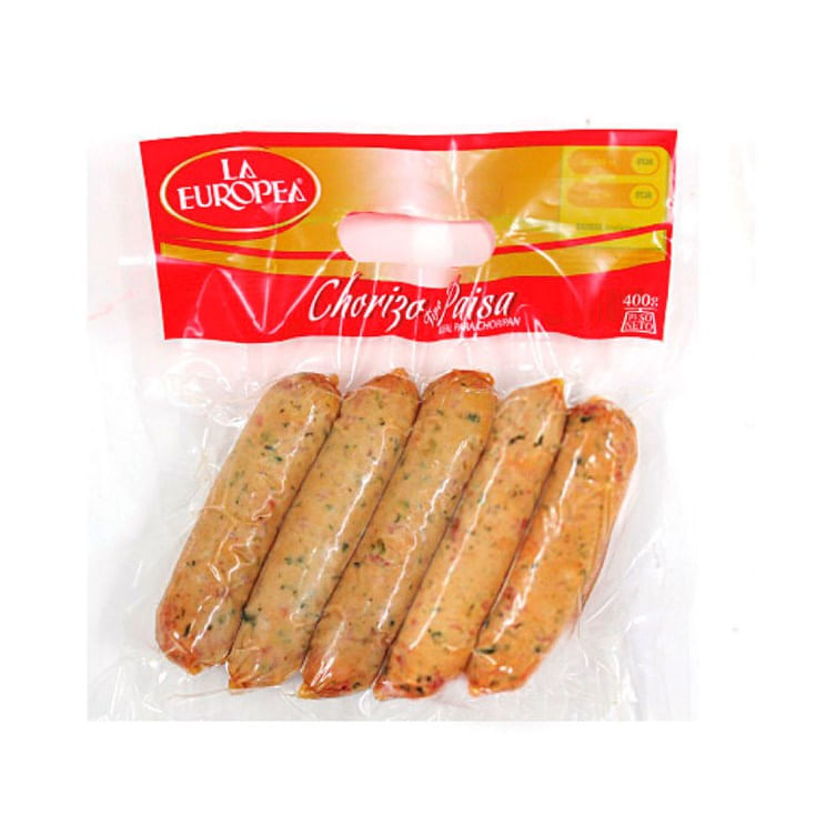 Chorizo Paisa Choripan La Europea 400 Gr