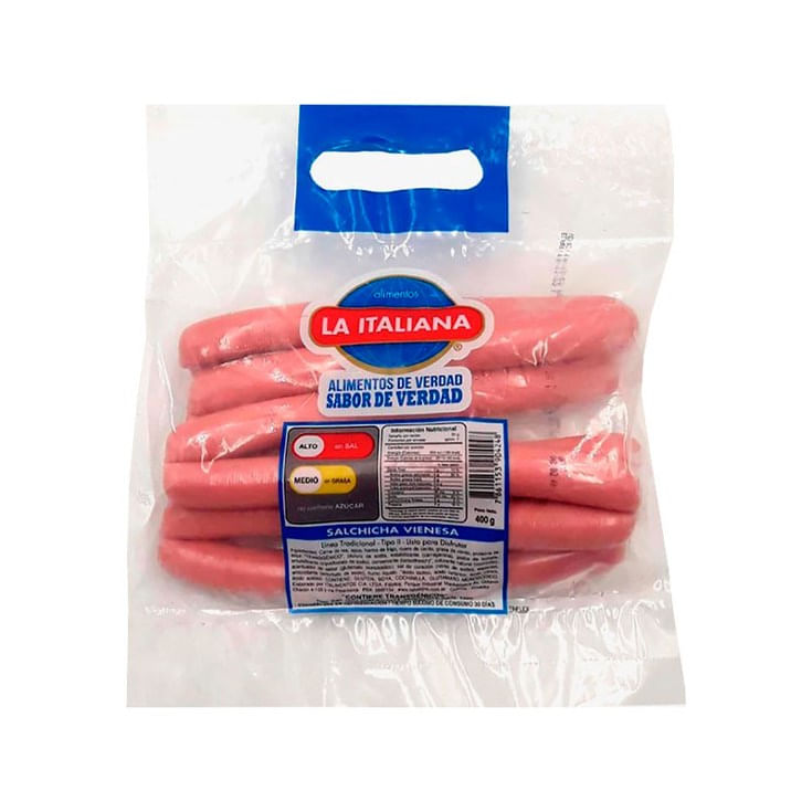Salchicha Vienesa La Italiana 400 Gr.