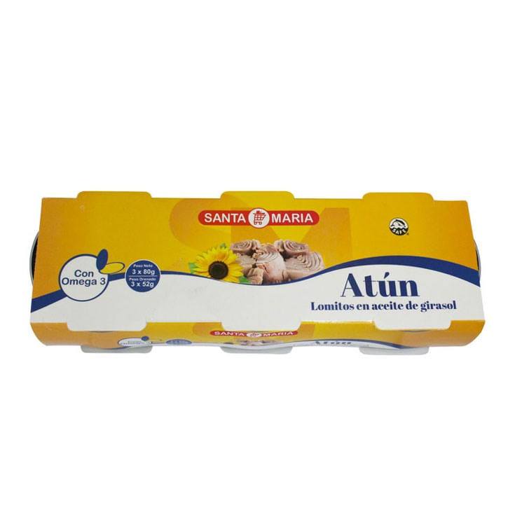 Santa Maria Atun 3Pack En Girasol 80 Gr C/U.
