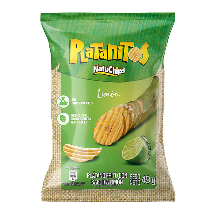 Natuchips Platanitos Limon 49G