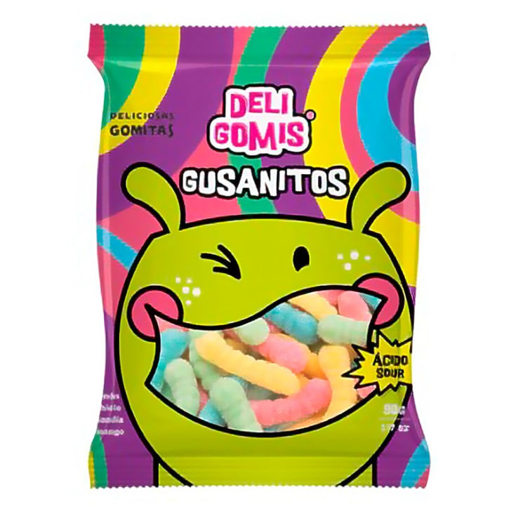 Gomitas de Gusanitos Acidos Deligomis 80GR