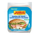 Dupla Sanduchera Queso Holandés + Jamon De Pavo Juris 250 Gr.