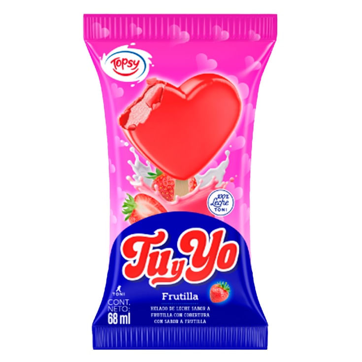 Helado Tu Y Yo Frutilla Topsy 68Ml
