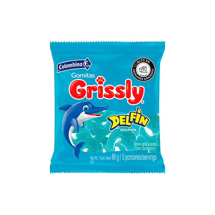 Gomita Colombina Grissly Delfin 80 Gr