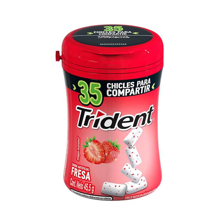 Chicle Botella Sabor Fresa Trident X6