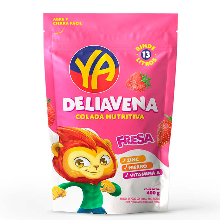 Colada De Avena Ya Sabor A Fresa 400Gr