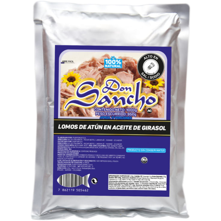 Atun Aceite Girasol Don Sancho Pouch 1 Kilo