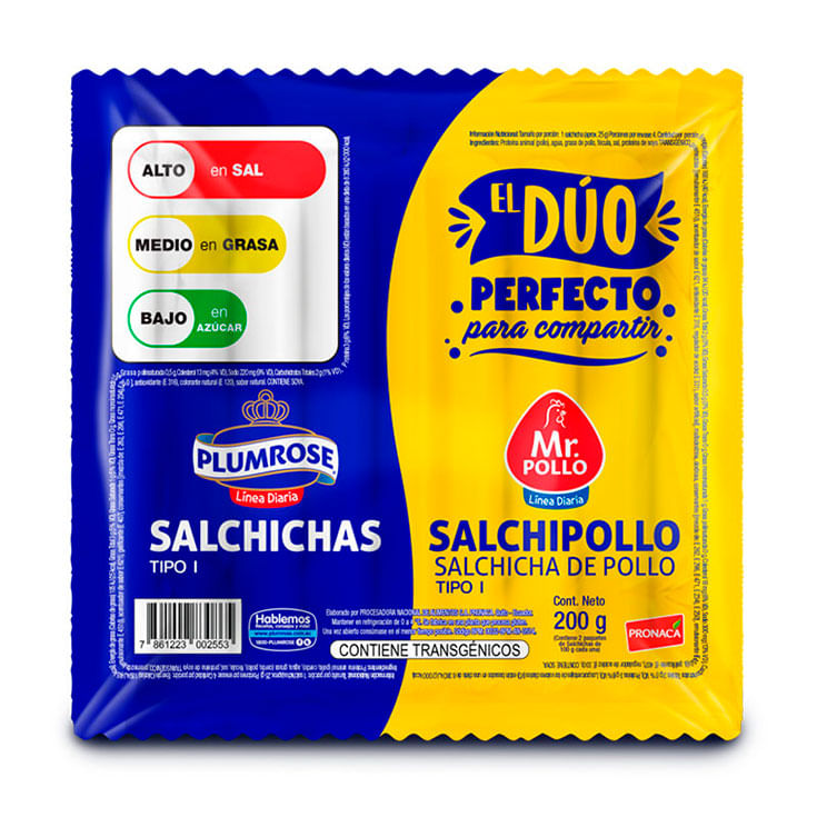 Duo Pack Salchichas Ld Mr. Pollo 200 Gr.