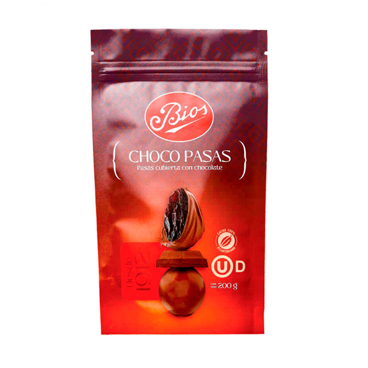 Chocolate Choco Pasas Bios 200 gr