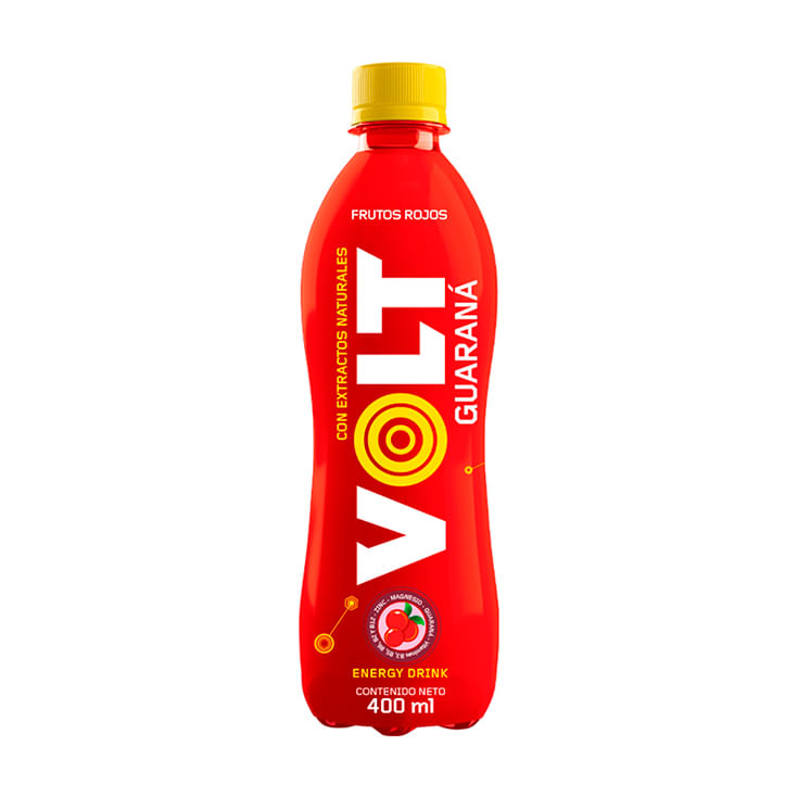 Bebida Energizante Frutos Rojos Guraná Volt 400 ml