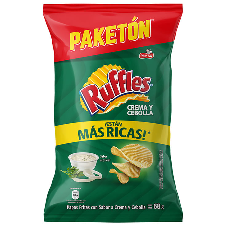 Papas Ruffles Sabor Crema Y Cebolla 68G