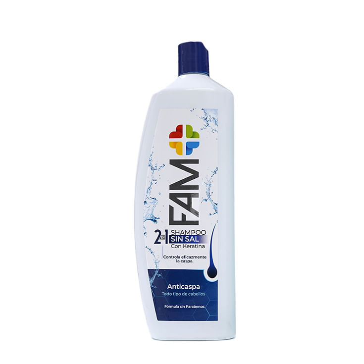 Shampoo Fam+ 2 En 1 Anticaspa 1L