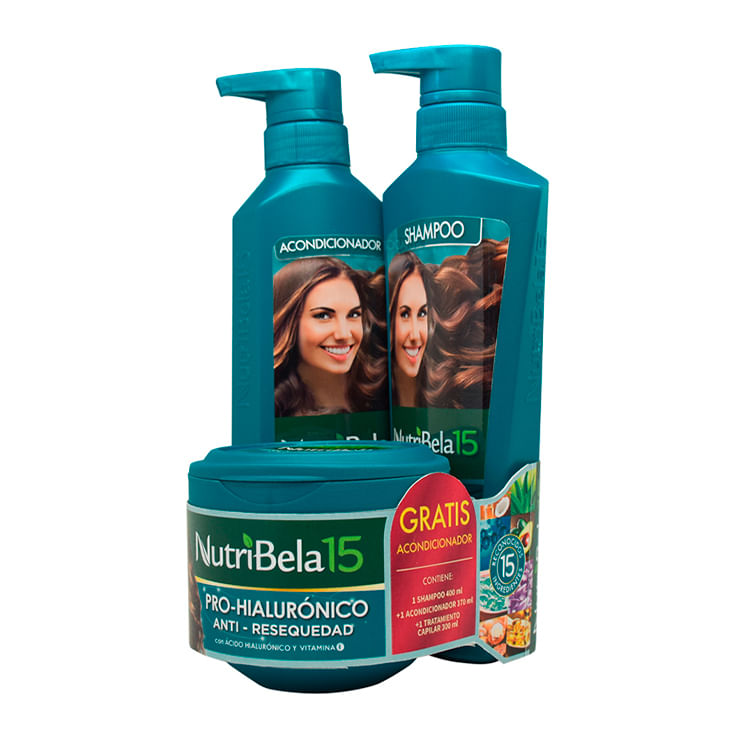 Nutribela Pack1 Pro-Hialurónico Sh 400 Ml+Trat 300 Ml Gratis Aco 370 Ml