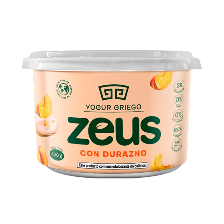 Yogurt Griego Zeus Durazno 400 Gr