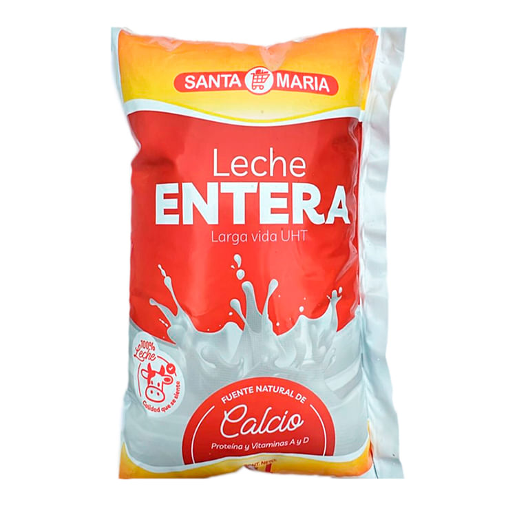 Santa Maria Leche Entera Larga Vida Uht Funda 1 Lt