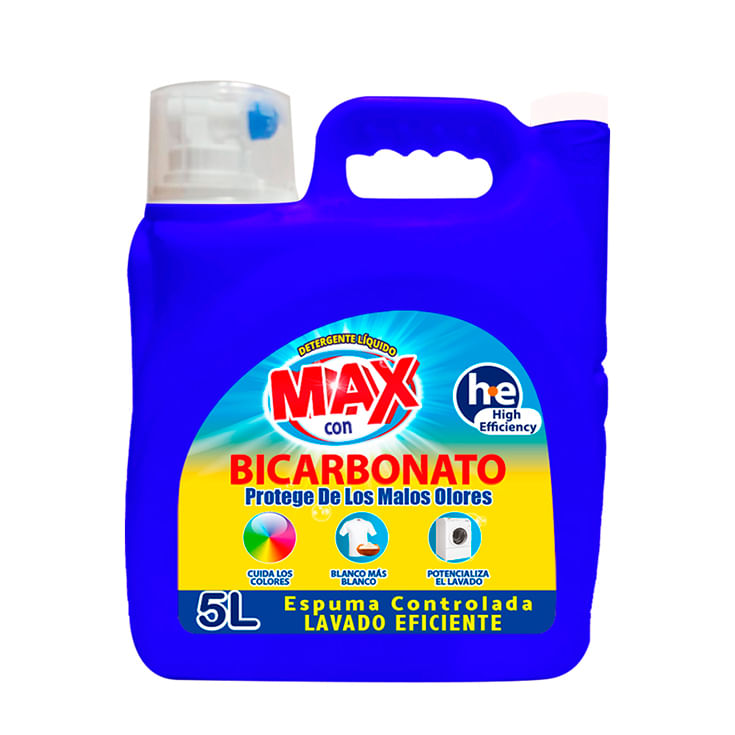 Max Detergente Líquido Con Bicarbonato 5 Lt.