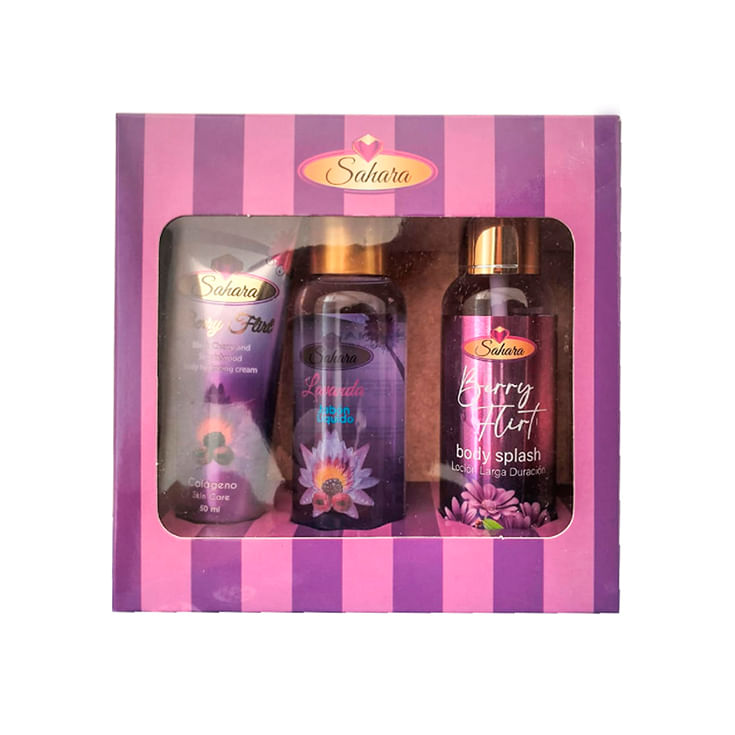 Jabón + Crema+ Splash Berry Flirt SaharA Pack