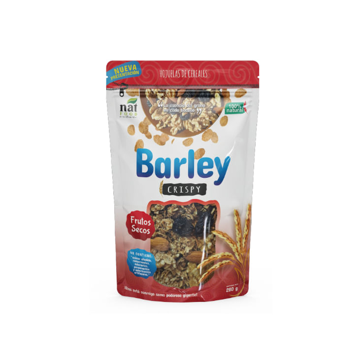 Hojuelas Barley Crispy De Trigo Cebada Con Frutos Secos & Amaranto 280 Gr