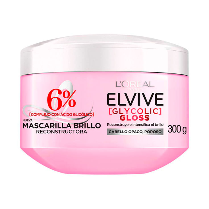 Mascarilla De Cabello Glycolic Gloss L'oreal Paris Elvive 300 gr
