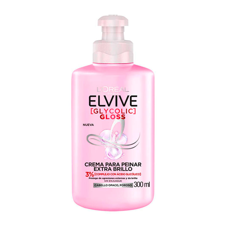 Crema De Peinar Glycolic Gloss L'oreal Paris Elvive 300 ml