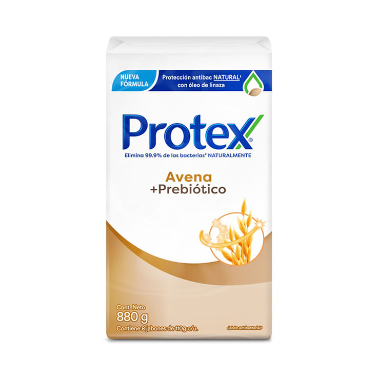 Jabon De Tocador Avena + Prebiotico Protex 8X110G