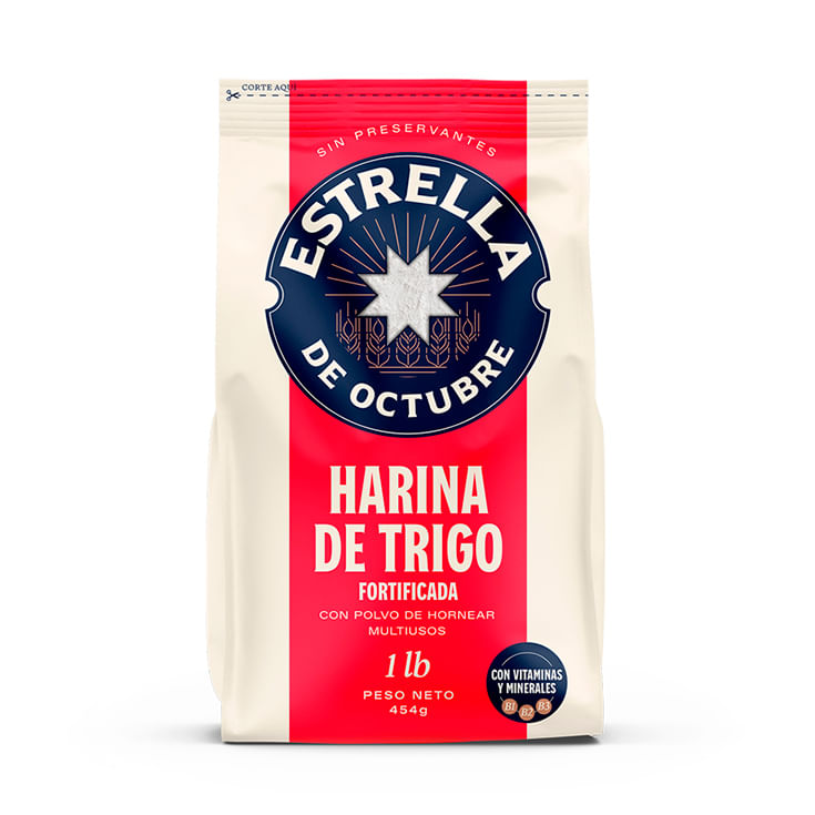 Harina De Trigo Con Polvo De Hornear Estrella De Octubre 454gr