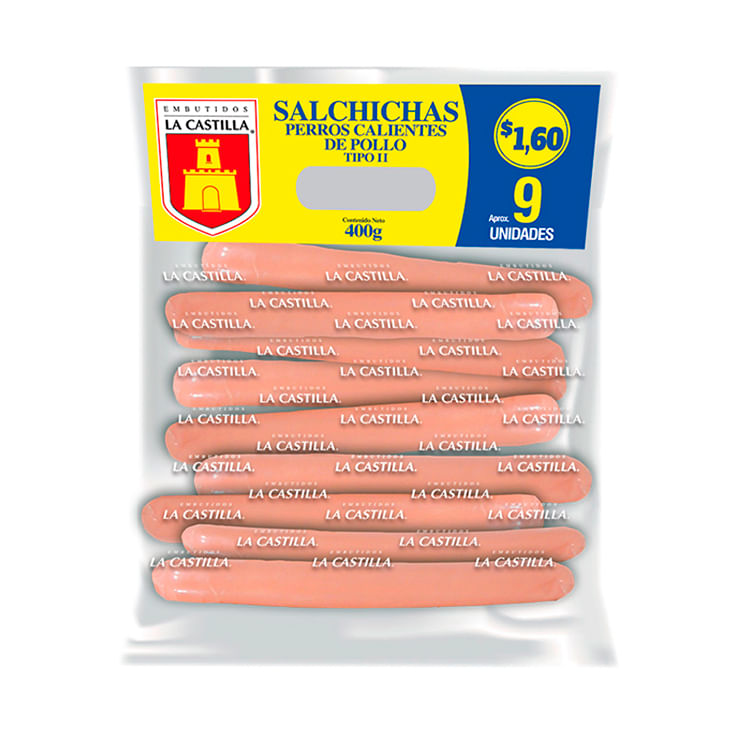 Perro Caliente Pollo Tipo Ii La Castilla 400 Gr