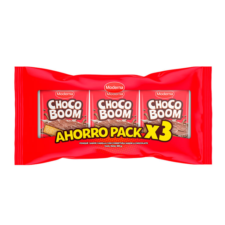 Ponque Chocoboom Tripack 189 Gr