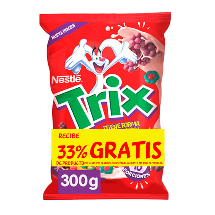 Nestle Trix Cereal Bolsa 300 Gr. Gratis 33% De Producto