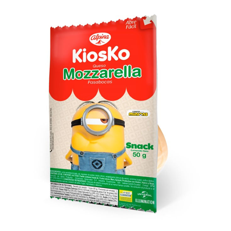 Queso Mozzarella Kiosko Snack Minion 50 Gr