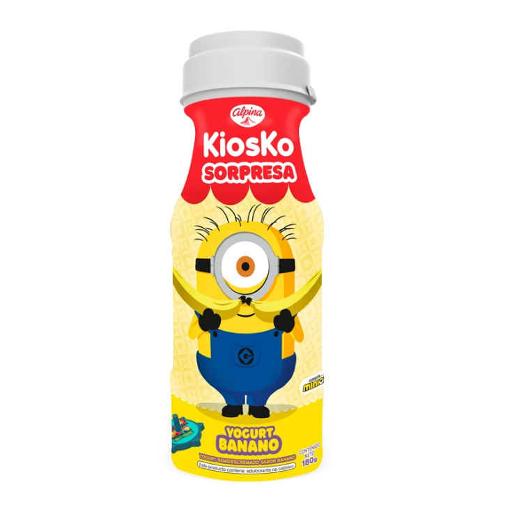 Yogurt Semidescremado Kiosko Kids Banano 180 Ml
