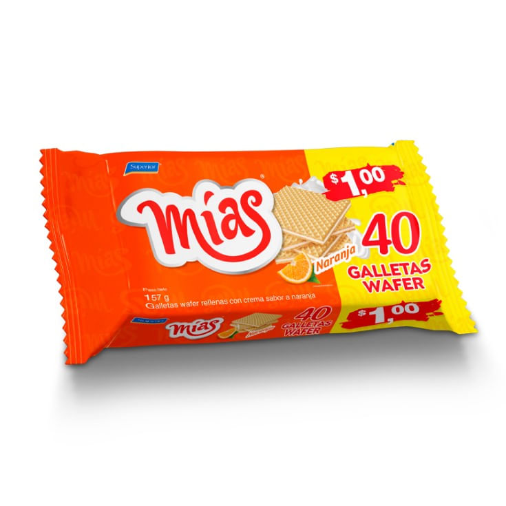 Galleta Waffer Naranja Mias 157GR