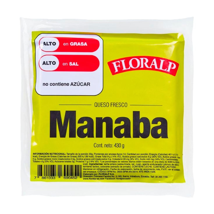 Queso Manaba Floralp 430 Gr