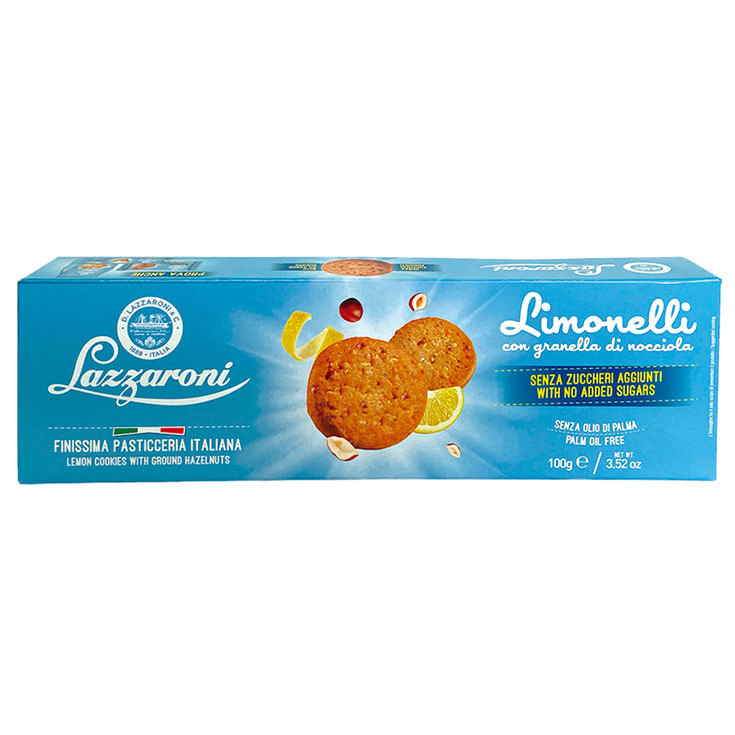 Galleta De Limon Y Avellanas Sin Azucar Lazzaroni 100g