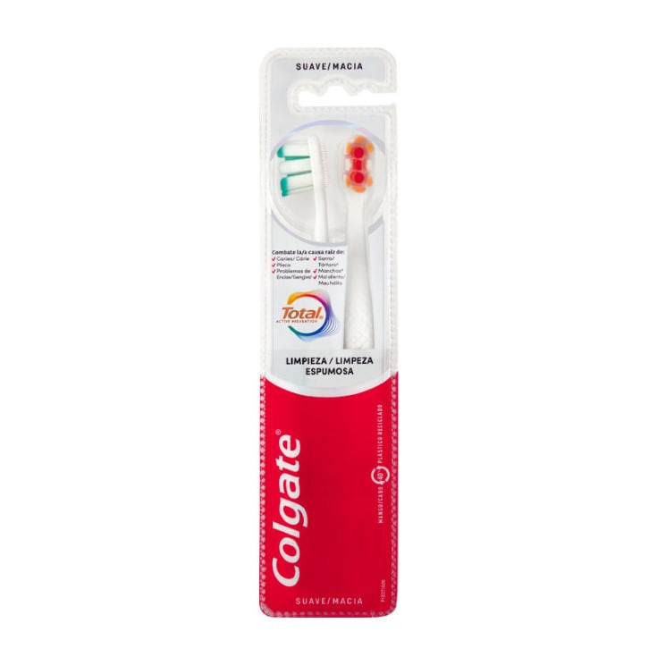 Cepillo Dental Colgate Espumoso Suave X2