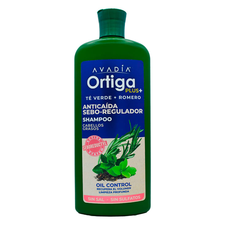 Shampoo Anticaida Seborregulador Trichogen, Ortiga, Te Verde Y Romero Avadia 800Ml