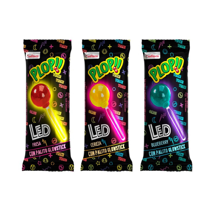 Chupete Led Glow Surtidos Plop 12GR