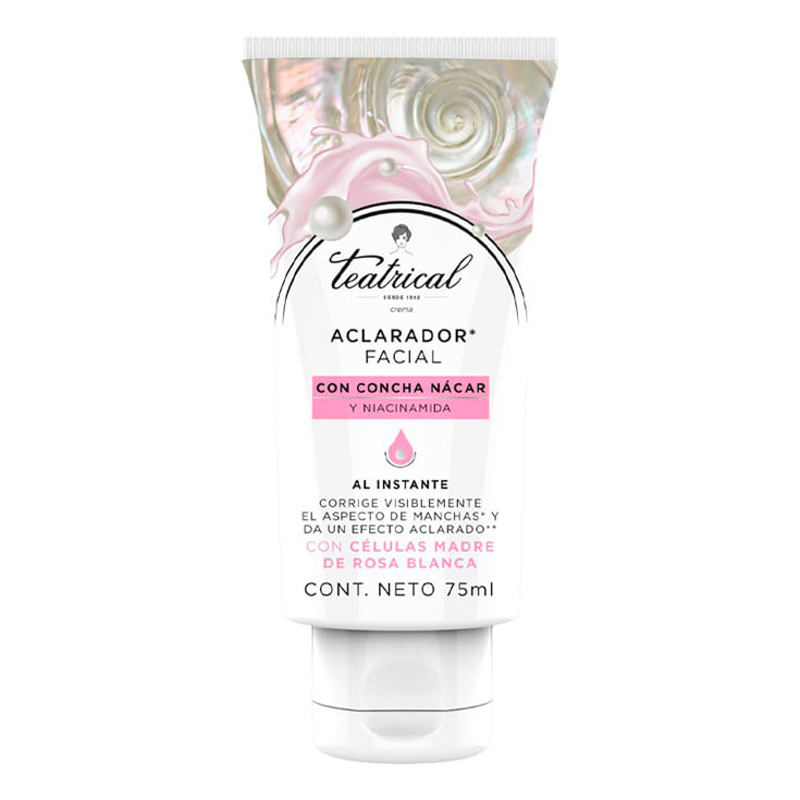 Aclarador Facial Teatrical Con Concha Nacar 75Ml
