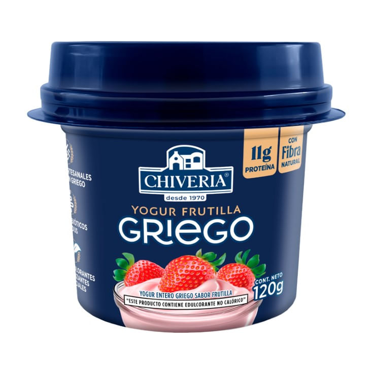 Yogurt Griego Chiveria Frutilla 120G