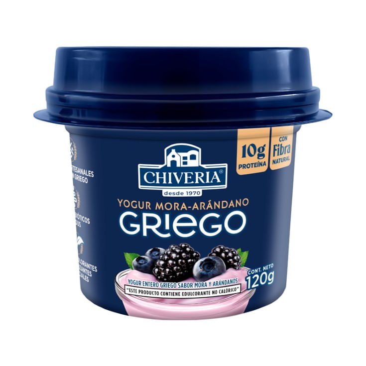 Yogurt Griego Chiveria Mora Arandanos 120G
