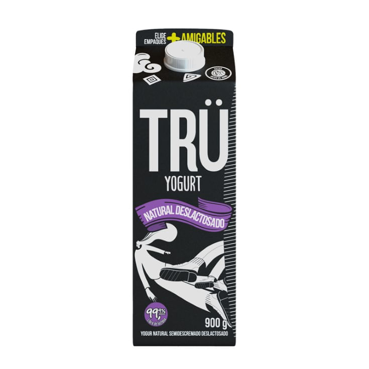 Yogurt Semidescremado Deslactosado Tru Natural Tetrapack 900 G