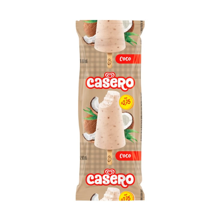 Casero Paleta Coco Pingüino 90Ml