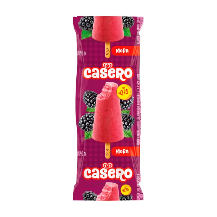 Casero Paleta Mora Pingüino 90Ml