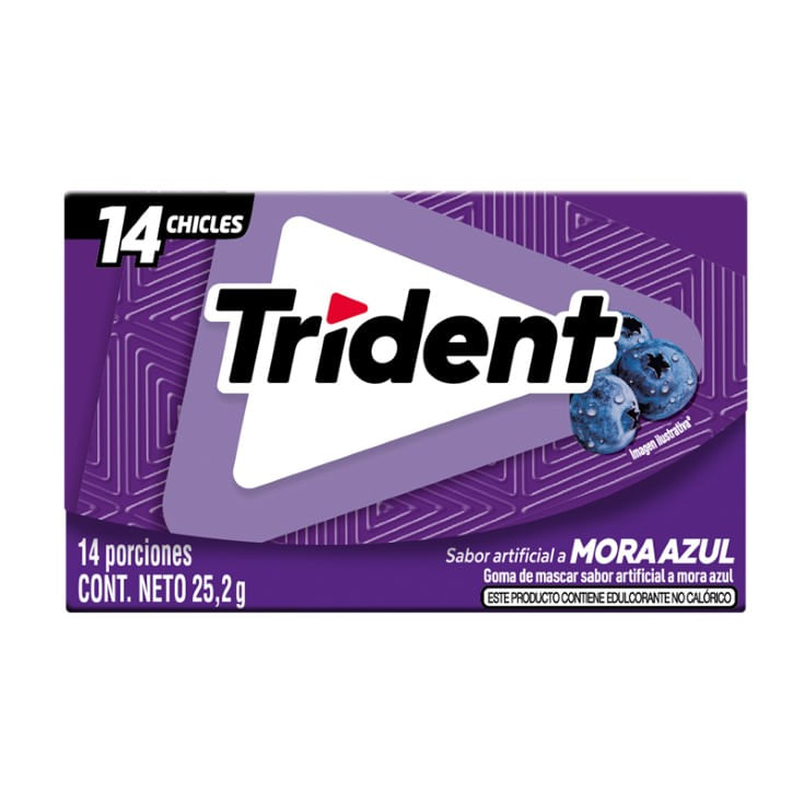 Chicle Sabor Mora Azul Display Trident 302.4GR