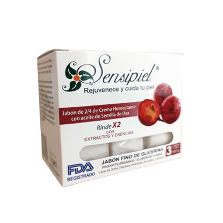 Jabón Humectante con Aceite de Semilla de Uva Sensipiel 300GR